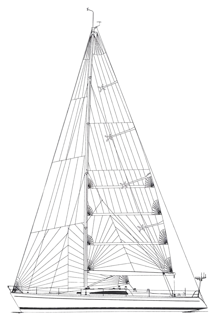 Warrior's sail plan — the designer's line drawing